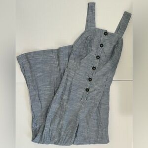 Pinstripe Button-Up Romper